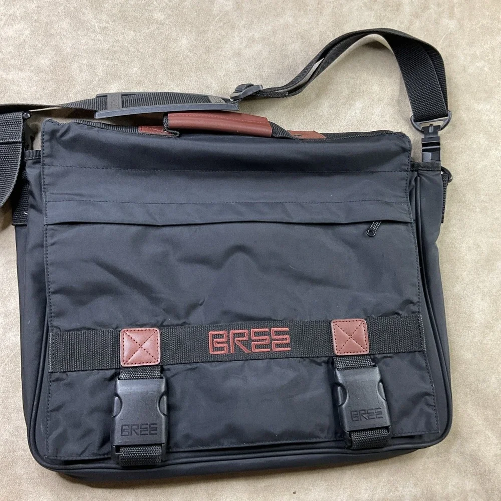 Bree Cabrio Messenger Bag Laptop Travel‎ Work Black Large Adjustable